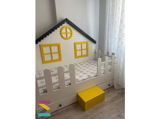 Montessori yatak 100/200 ölçülü çekmeceli